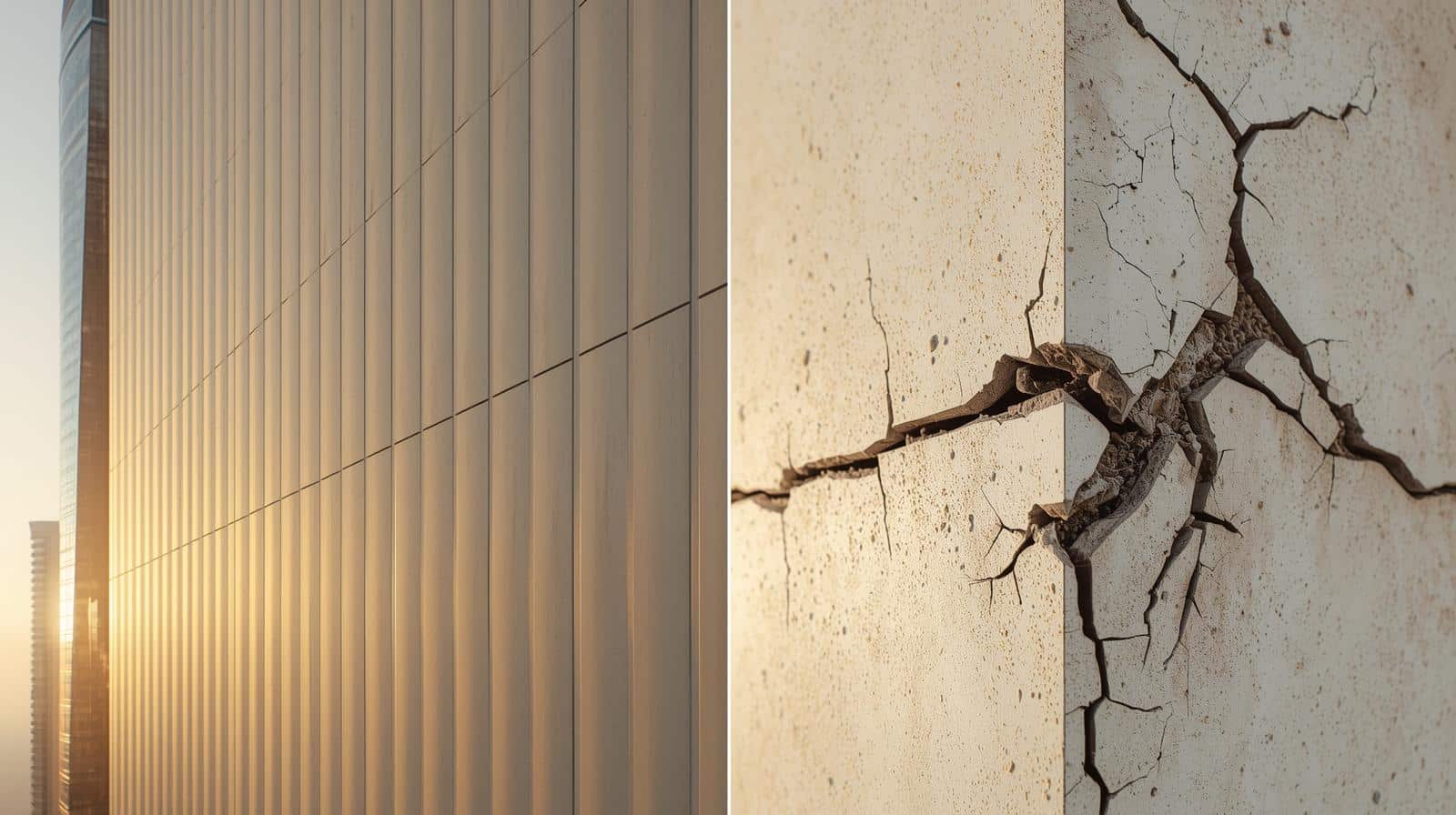 showing a well-finished GRC facade panel installation