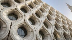 GRC panels manufactured and installed by Mohammad Al Jilani Fiber Glass Cement Products Manufacturing LLC - The Peninsula, Business Bay, Dubai.