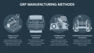 4 GRP manufacturing methods used in Sharjah UAE hand layup pultrusion filament winding compression molding