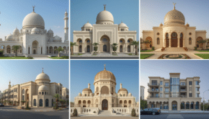Al Jilani GRC completed GRC dome projects Dubai - mosque, villa, and commercial building installations.
