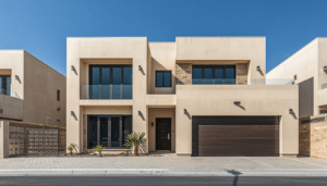 GRC cladding Dubai villa facade - completed lightweight concrete cladding installation UAE.