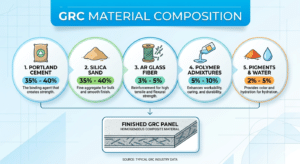 GRC panel raw material composition