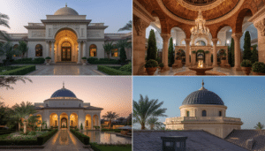 GRC [type] dome installation Dubai villa