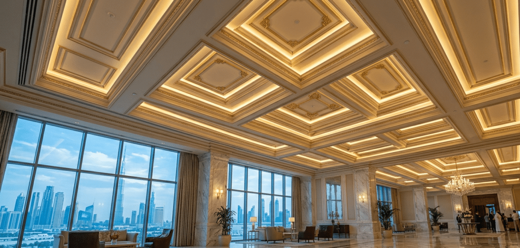 GRG ceiling installation Dubai