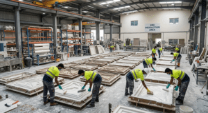 GRG panel manufacturing facility UAE - Glass Reinforced Gypsum casting process