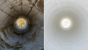 GRP lining before and after concrete water tank Sharjah UAE Purpose