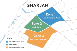 Sharjah GRP manufacturers industrial zone map Sajaa SAIF Zone Purpose Buyers searching