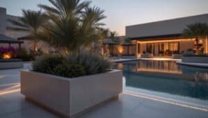 GRC landscape planter in a luxury Dubai villa development - Al Jilani GRC UAE