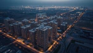 GRC facade buildings in Dubai skyline - sustainable architecture aligned with UAE Net Zero 2050