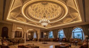 GRG majlis ceiling design Dubai villa interior